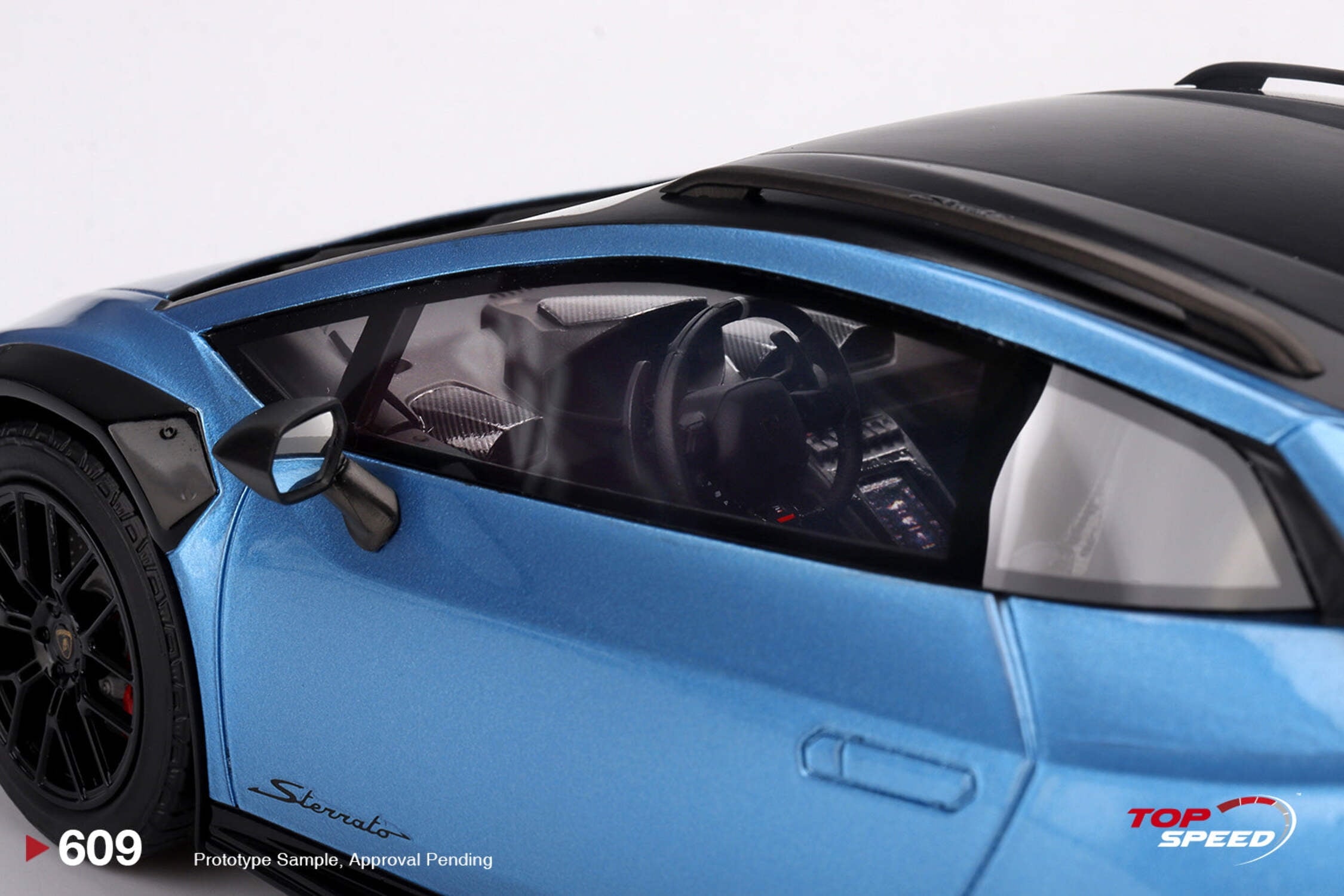 Lamborghini Huracan Sterrato Blu Aegir Blue Metallic with Matt Black Top 1/18 Model Car by Top Speed