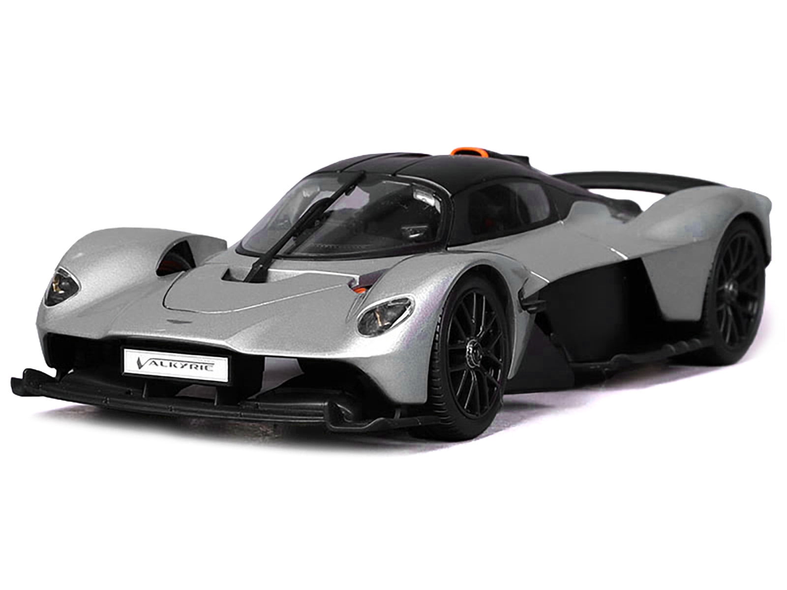 Aston Martin Valkyrie Silver Metallic with Matt Black Top "Special Edition" Series 1/18 Die Cast Model Car by Maisto