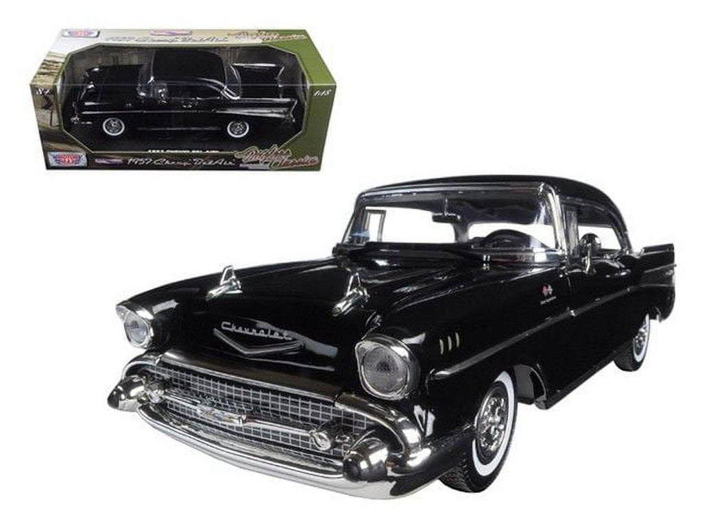 1957 Chevrolet Bel Air Black \Timeless Classics\ 1/18 Diecast Model Car by Motormax