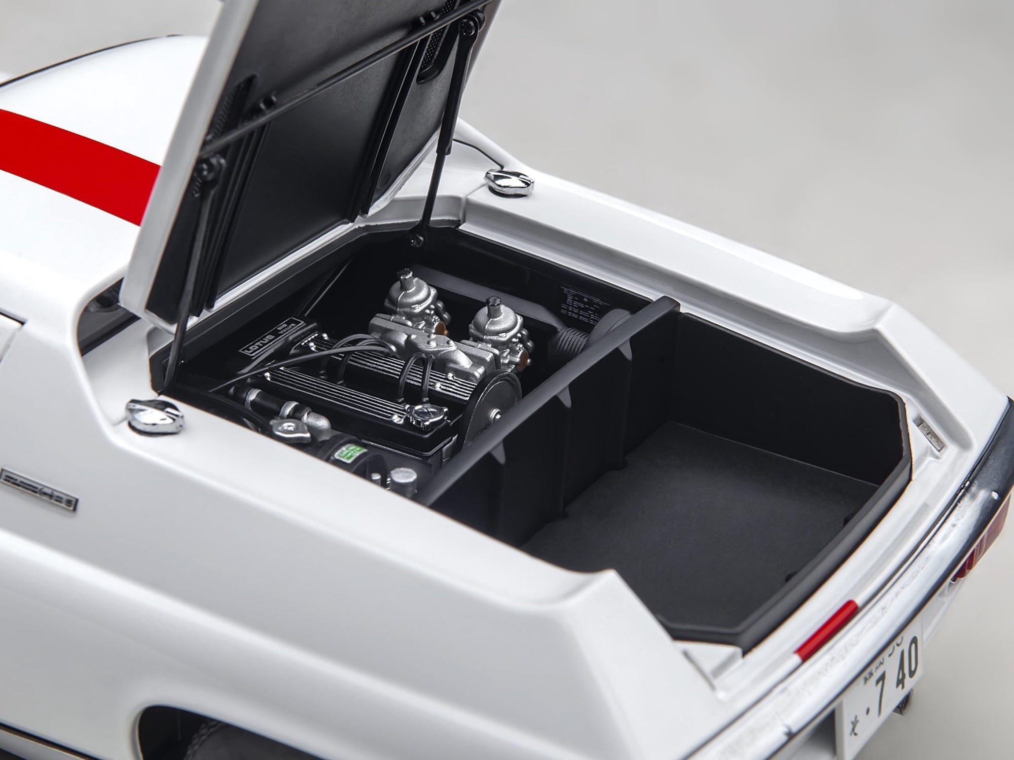 Lotus Europa Special White with Red Stripe and Graphics "The Circuit Wolf" 1/18 Model Car by Autoart