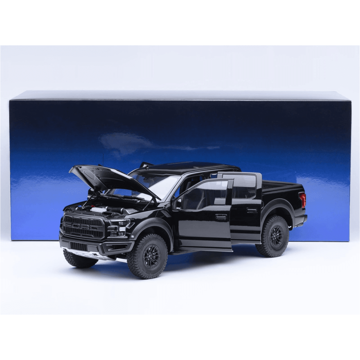 2019 Ford F-150 Raptor Pickup Truck Velocity Blue 1/18 Model Car by Autoart