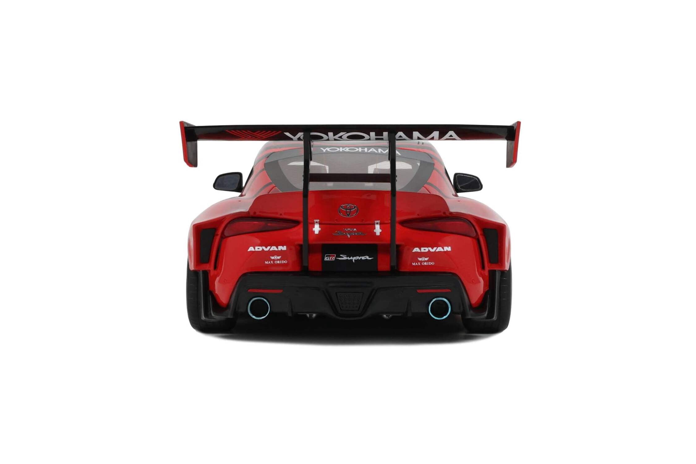 2020 Toyota Supra GR RHD (Right Hand Drive) "Advan" Black and Red 1/18 Model Car by GT Spirit