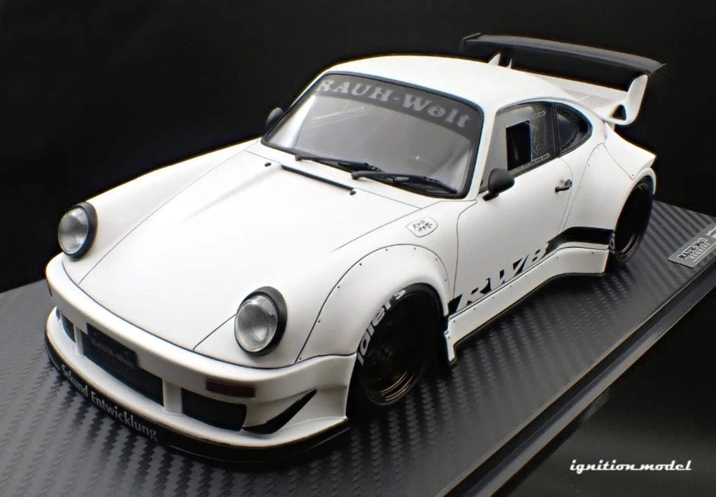 Ignition-Model Porsche 911 RWB 930 Matte White w/ Work S1 Wheels 1:18