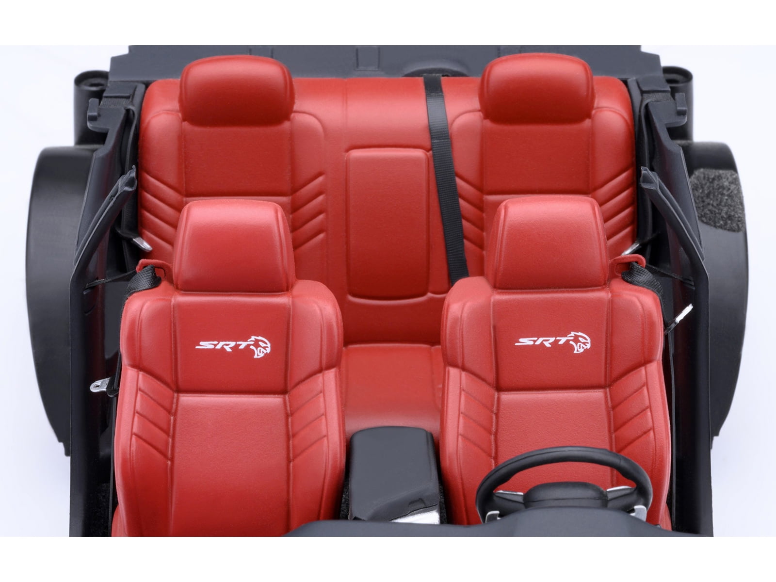 2023 Dodge Challenger SRT Super Stock Pitch Black with Red Interior 1/18 Model Car by Autoart