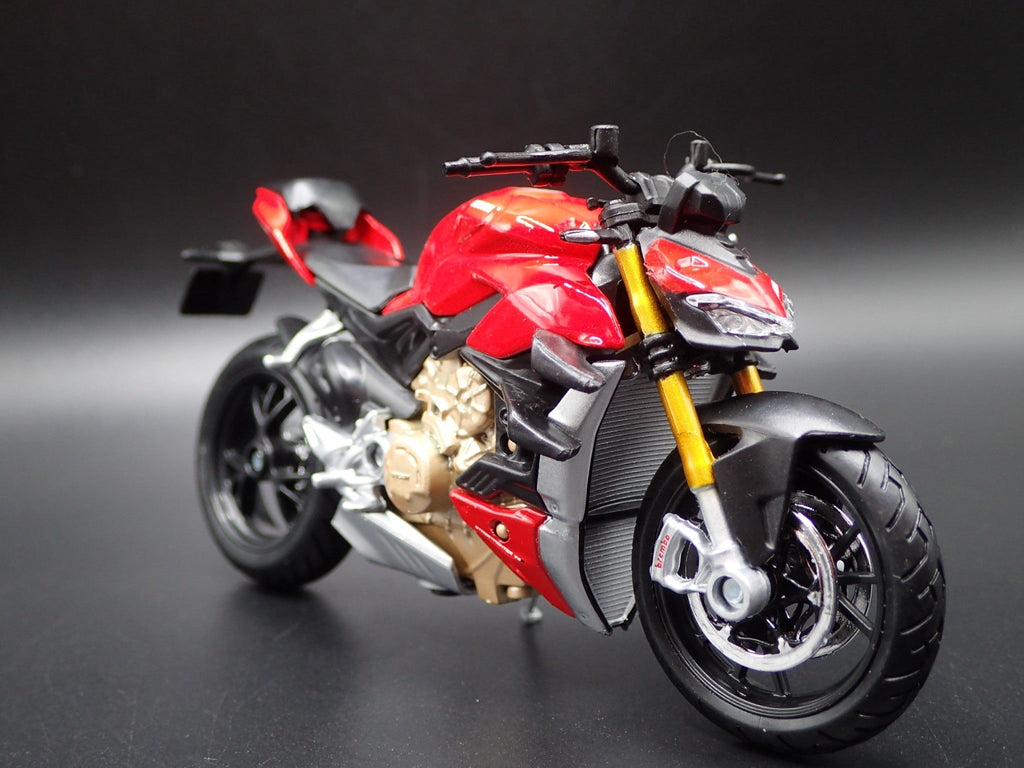 Open Box DUCATI SUPER NAKED V4S BIKE MOTORCYCLE RED 1/18 SCALE DIORAMA DIECAST MODEL BIKE