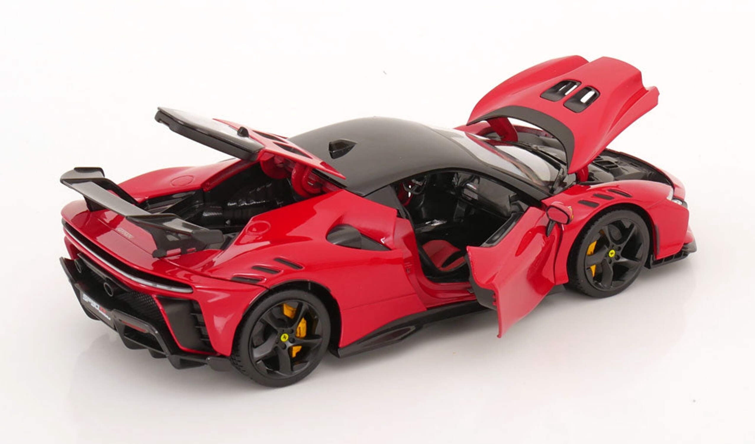 Ferrari SF90 XX Stradale Red with Black Top "Race + Play" Series 1/18 Diecast Model Car by Bburago