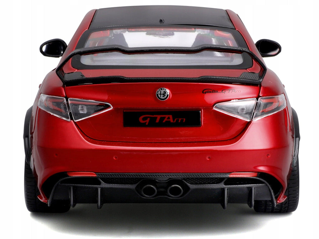 Alfa Romeo Giulia GTAm Red Metallic with Carbon Top 1/18 Die Cast Model Car by Bburago