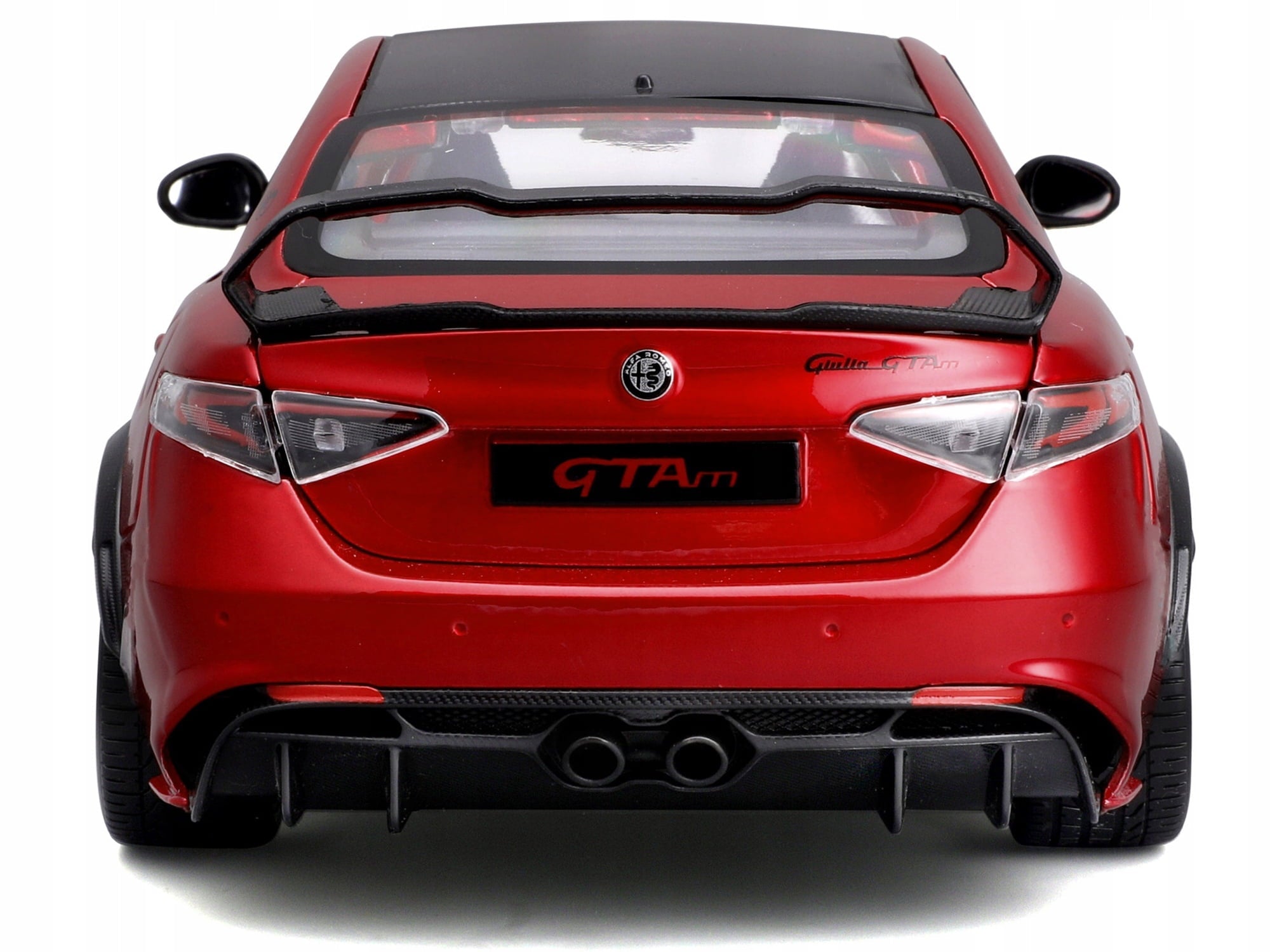 Alfa Romeo Giulia GTAm Red Metallic with Carbon Top 1/18 Die Cast Model Car by Bburago