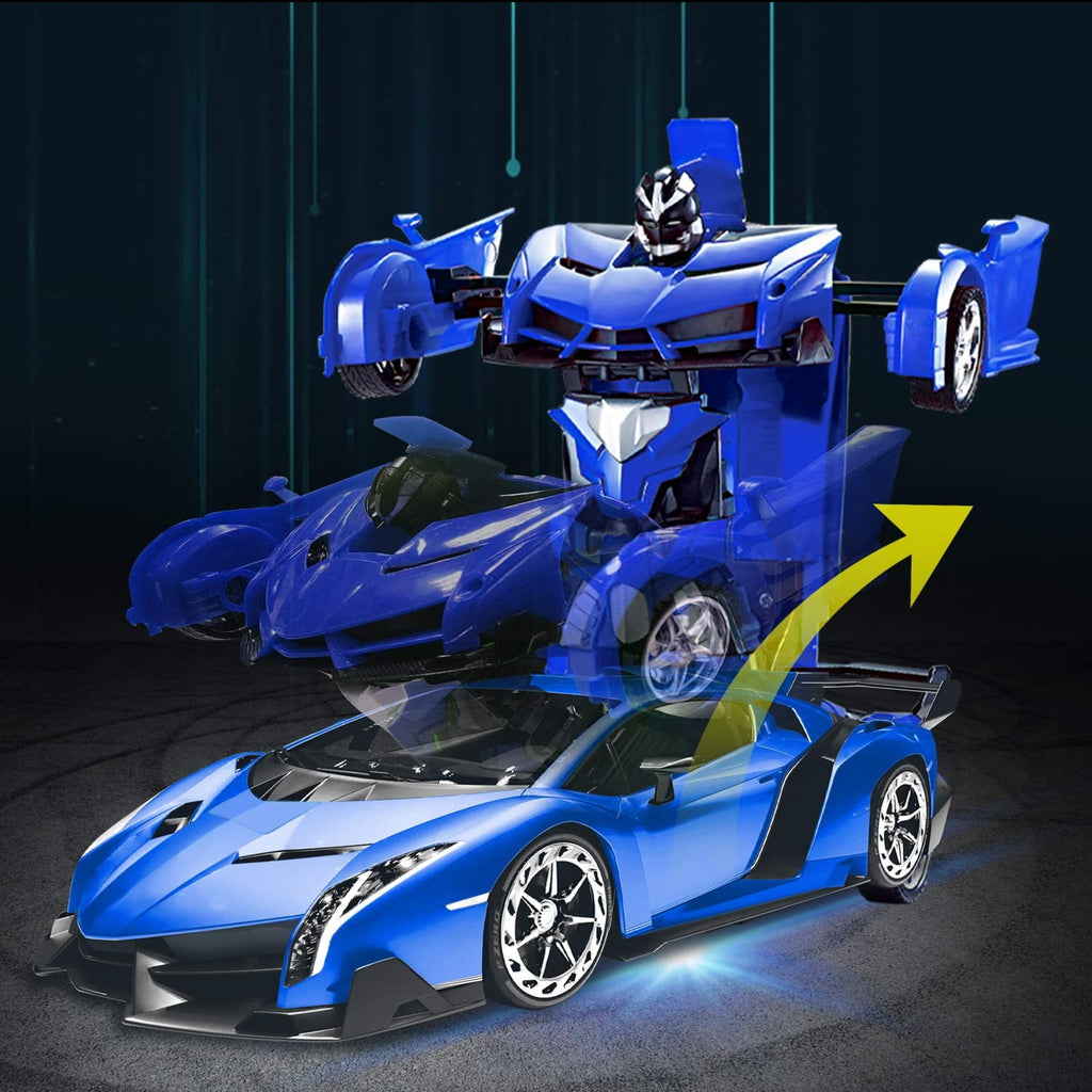 Remote Control Transform Car Robot Toy 2.4Ghz 1:18 Rechargeable 360°Rotating Stunt Race Car Toys