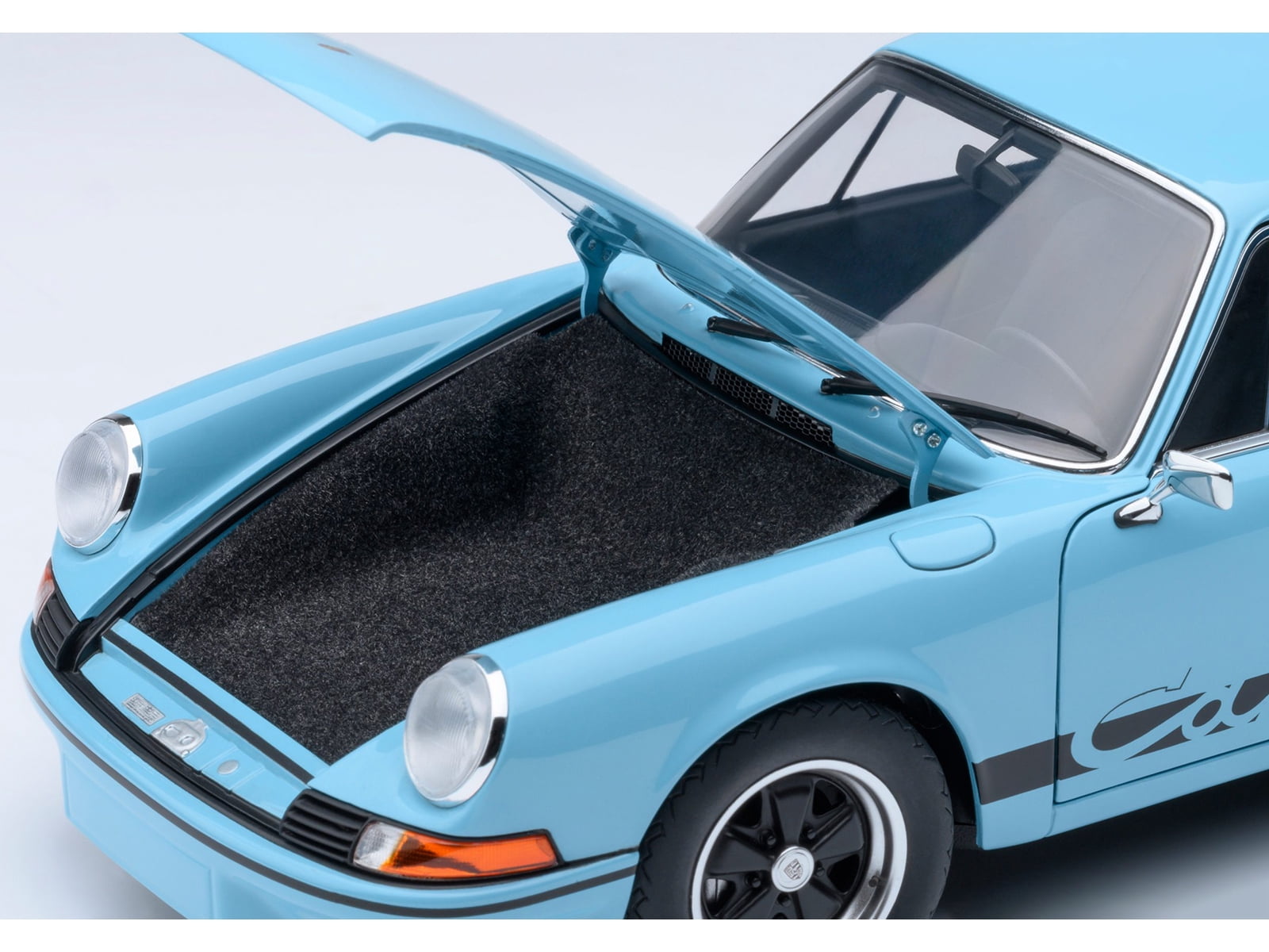 Porsche 911 Carrera 2.7 RS Gulf Blue with Black Stripes and Wheels 1/18 Model Car by Autoart