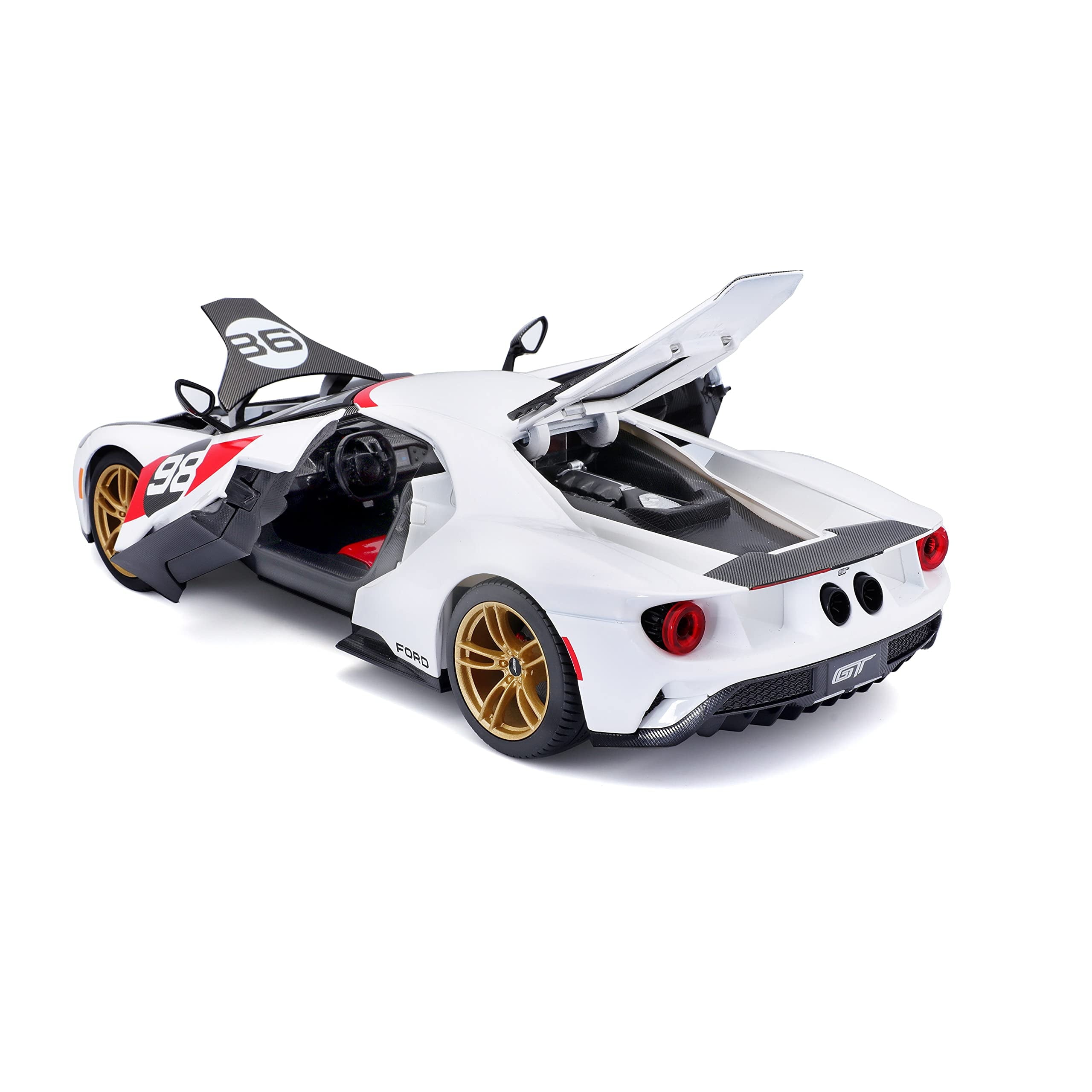 1:18 Scale Special Edition Diecast 2021 Ford GT #98 White Heritage Play Vehicle