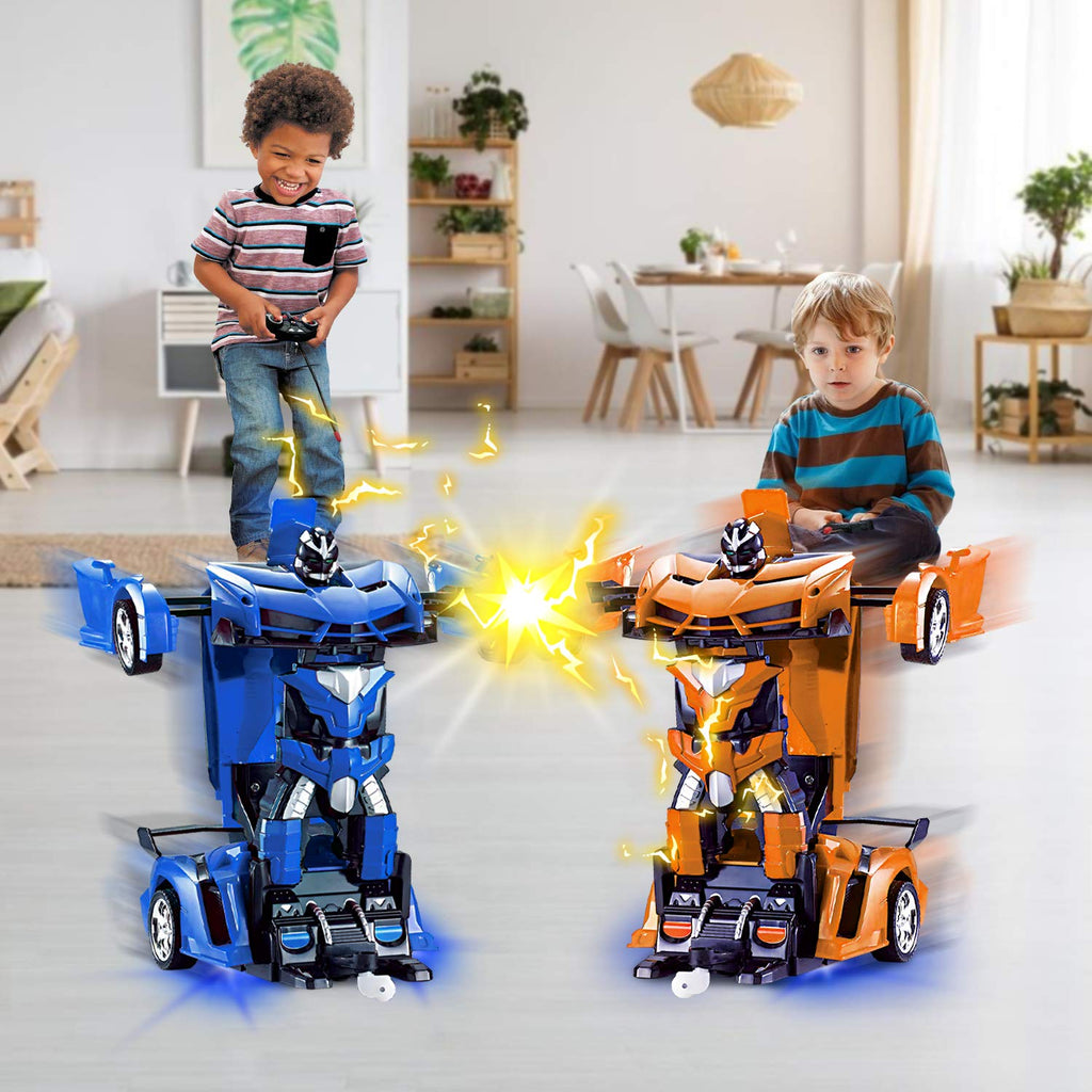 Remote Control Transform Car Robot Toy 2.4Ghz 1:18 Rechargeable 360°Rotating Stunt Race Car Toys