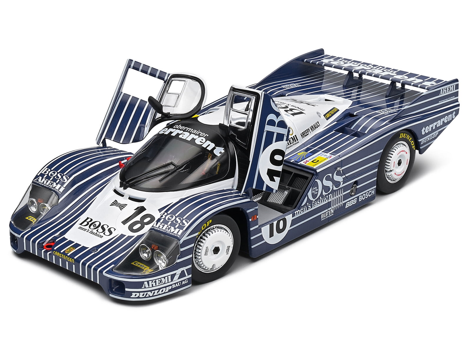 Solido Porsche 956LH Diecast Model Car 1:18 Scale 1983 Le Mans #18 Black