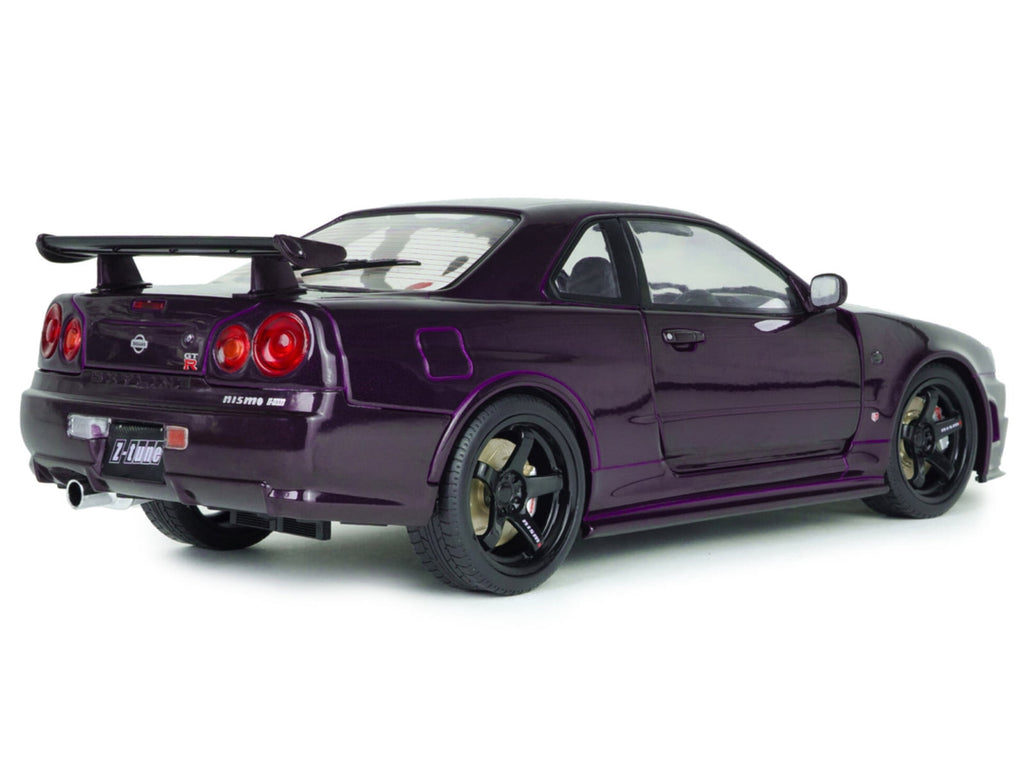 1999 Nissan Skyline GT-R (R34) Z-Tune RHD (Right Hand Drive) Midnight Purple Metallic 1/18 Diecast Model Car by Solido