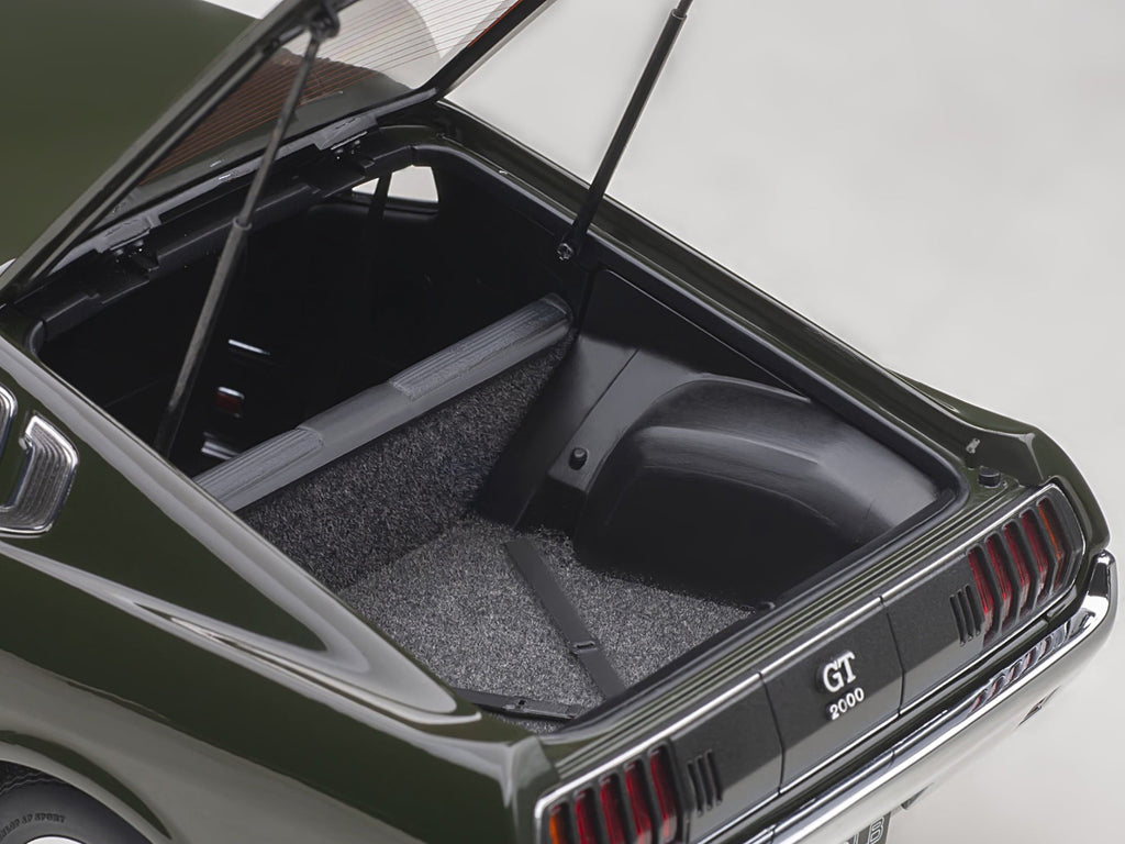1973 Toyota Celica Liftback 2000GT (RA25) RHD (Right Hand Drive) Moss Green 1/18 Model Car by Autoart
