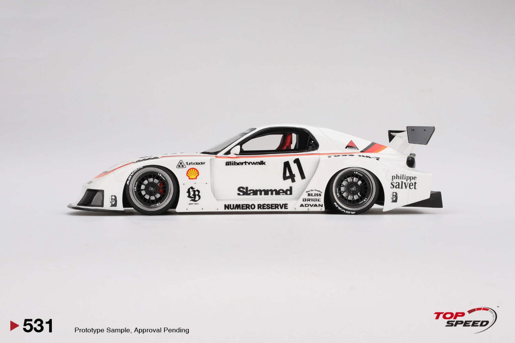 Top Speed TS0531 Mazda RX-7 LB-Super Silhouette No.41 Numero Reserve White 1-18 Scale Model Car