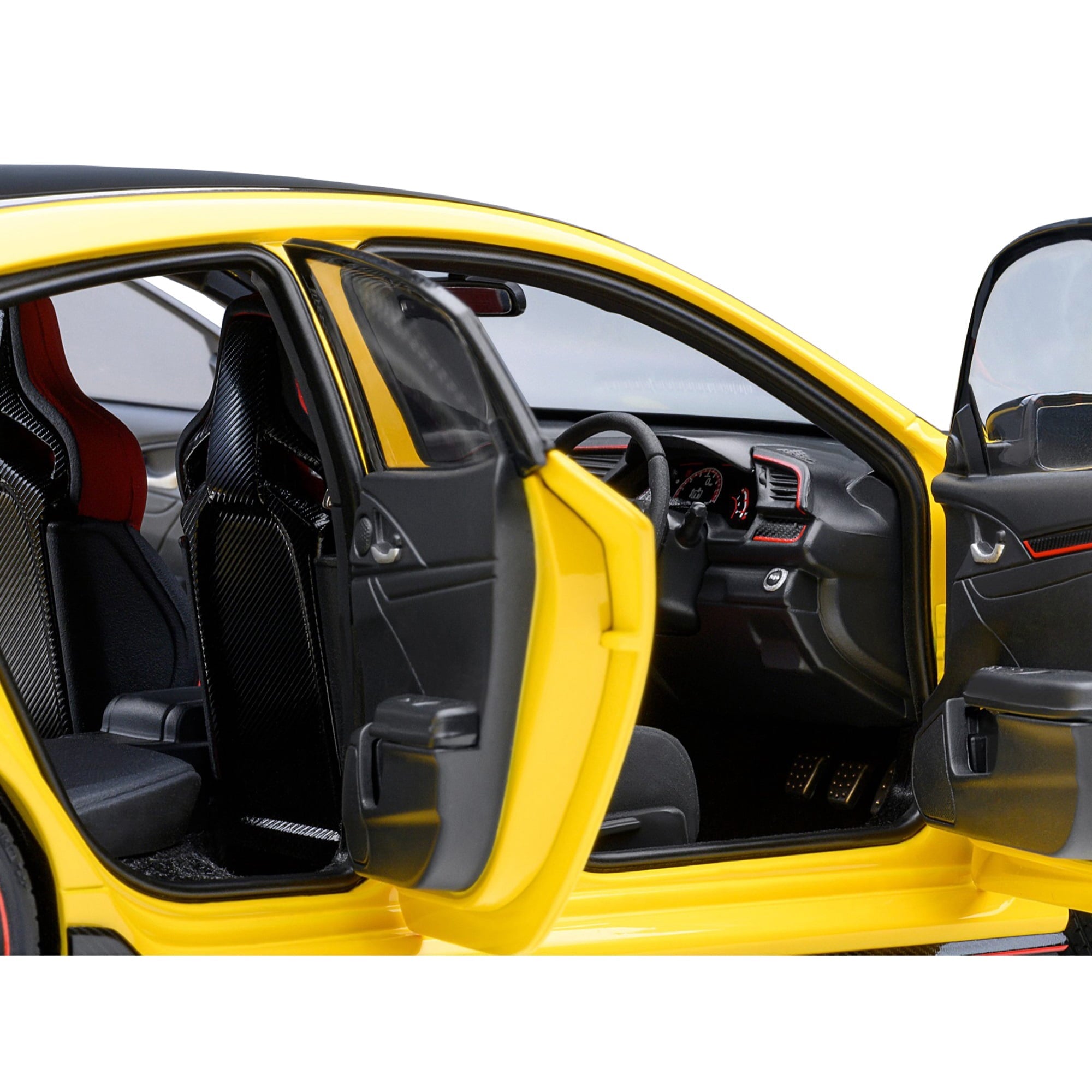 2021 Honda Civic Type R (FK8) RHD (Right Hand Drive) Sunlight Yellow Limited Edition 1/18 Model Car by Autoart
