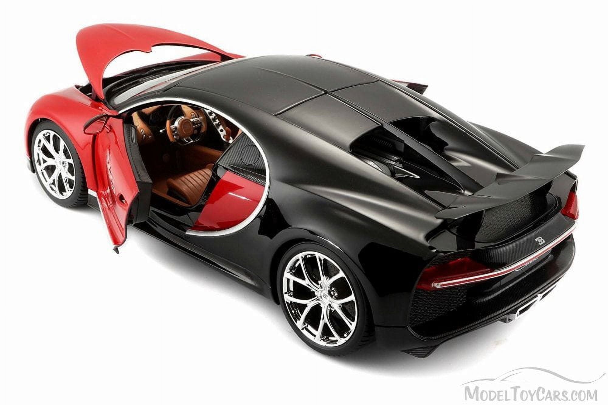 2016 Bugatti Chiron Red with Black 1/18 Diecast Model Car by Bburago