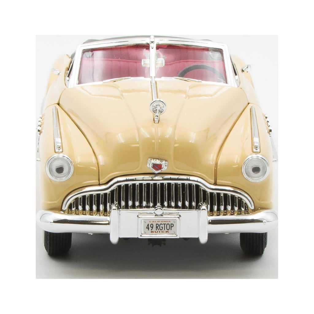 1949 Buick Roadmaster Cream with Red Interior 1/18 Diecast Model Car by Motormax
