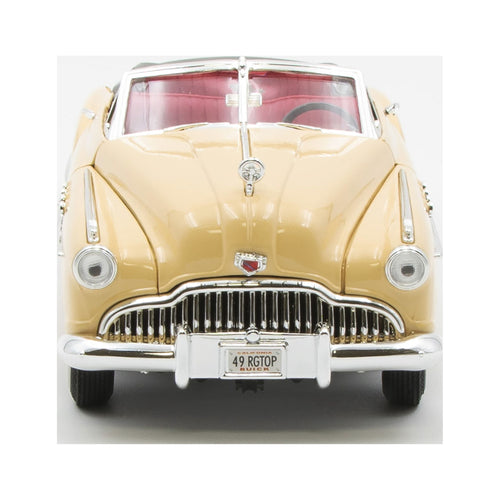 1949 Buick Roadmaster Cream with Red Interior 1/18 Diecast Model Car by Motormax
