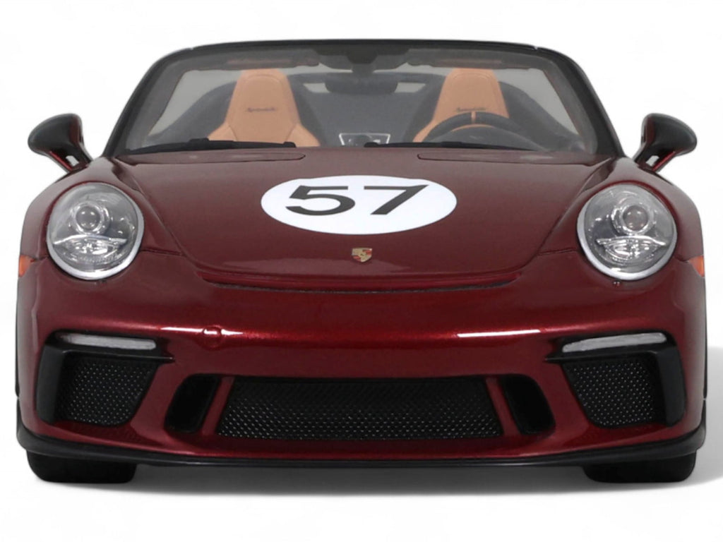 2019 Porsche 911 (991.2) Speedster #57 "Heritage Edition" Cherry Red Metallic 1/18 Model Car by GT Spirit