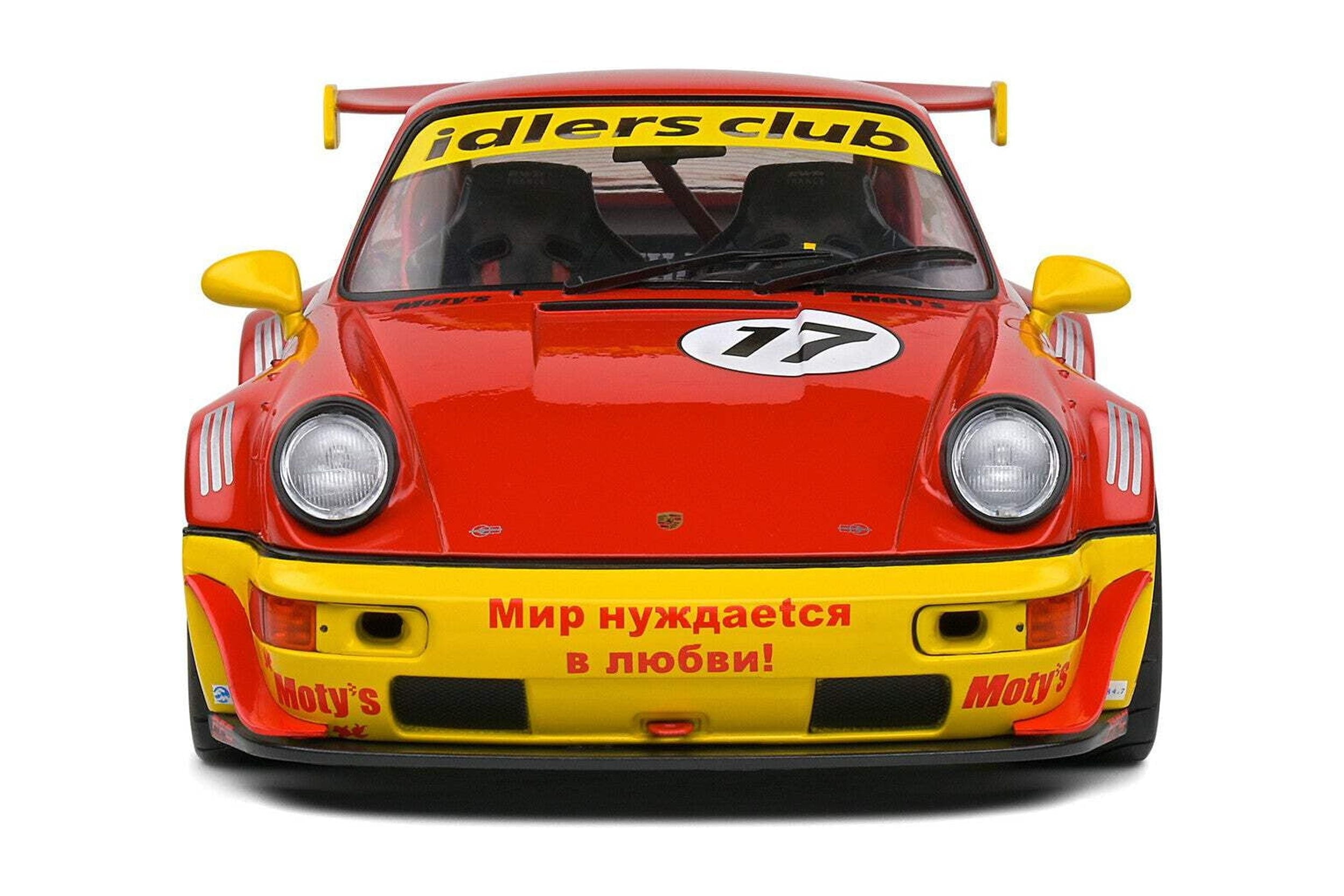 2016 RWB Bodykit #17 "Maty’s Idlers" Red and Yellow with Graphics 1/18 Diecast Model Car by Solido