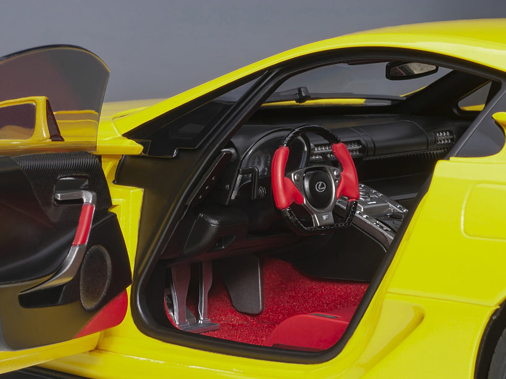Lexus LFA Pearl Yellow with Red and Black Interior 1/18 Model Car by Autoart