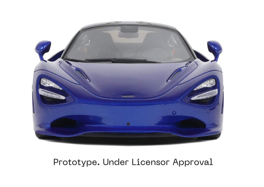 2023 McLaren 750S Coupe Blue Metallic with Black Top 1/18 Model Car by GT Spirit