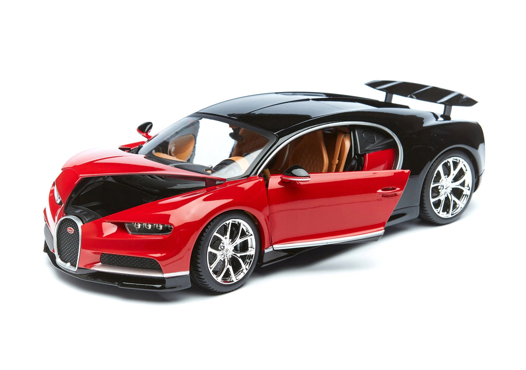 2016 Bugatti Chiron Red with Black 1/18 Diecast Model Car by Bburago