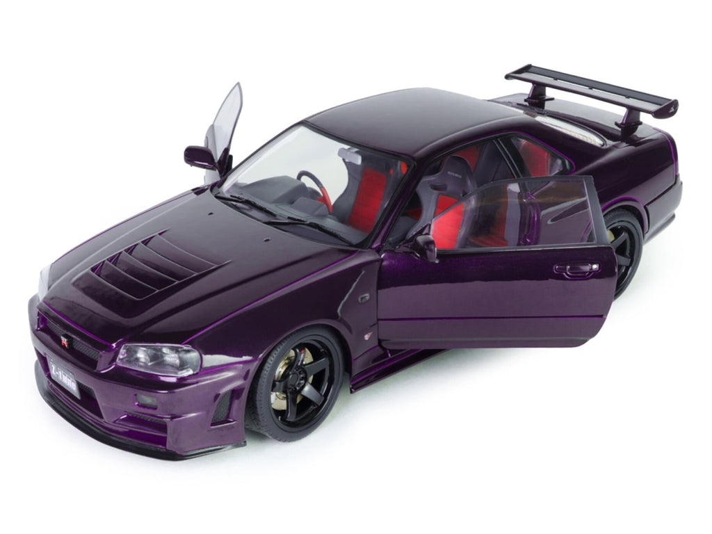 1999 Nissan Skyline GT-R (R34) Z-Tune RHD (Right Hand Drive) Midnight Purple Metallic 1/18 Diecast Model Car by Solido