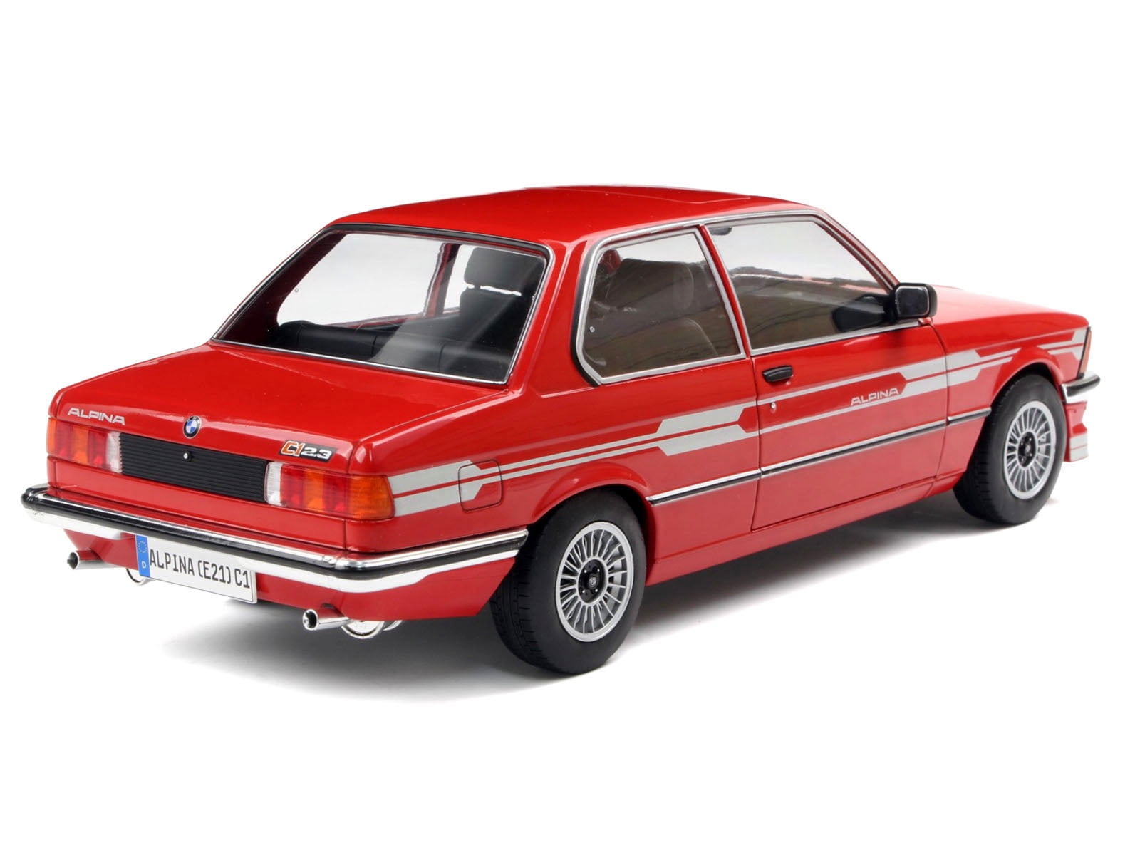 1980 Alpina E21 C1 2.3 Red with Gray Stripes 1/18 Diecast Model Car by Solido