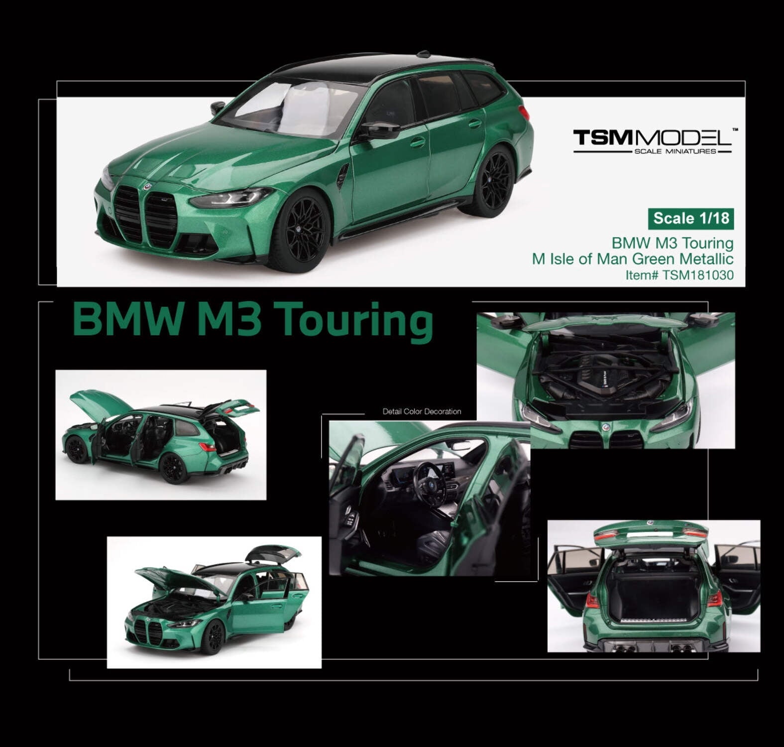 Topspeed BMW M3 Touring M (G81) Isle of Man Green Metallic 1:18