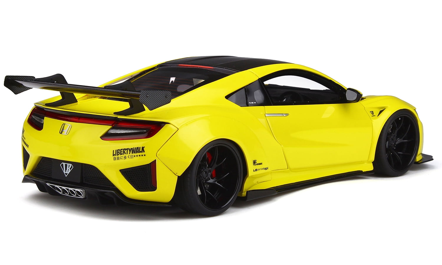 Honda NSX Custom LB Works Yellow with Black Top Limited Edition to 500 pieces 1/18 Model Car by GT Spirit for Kyosho