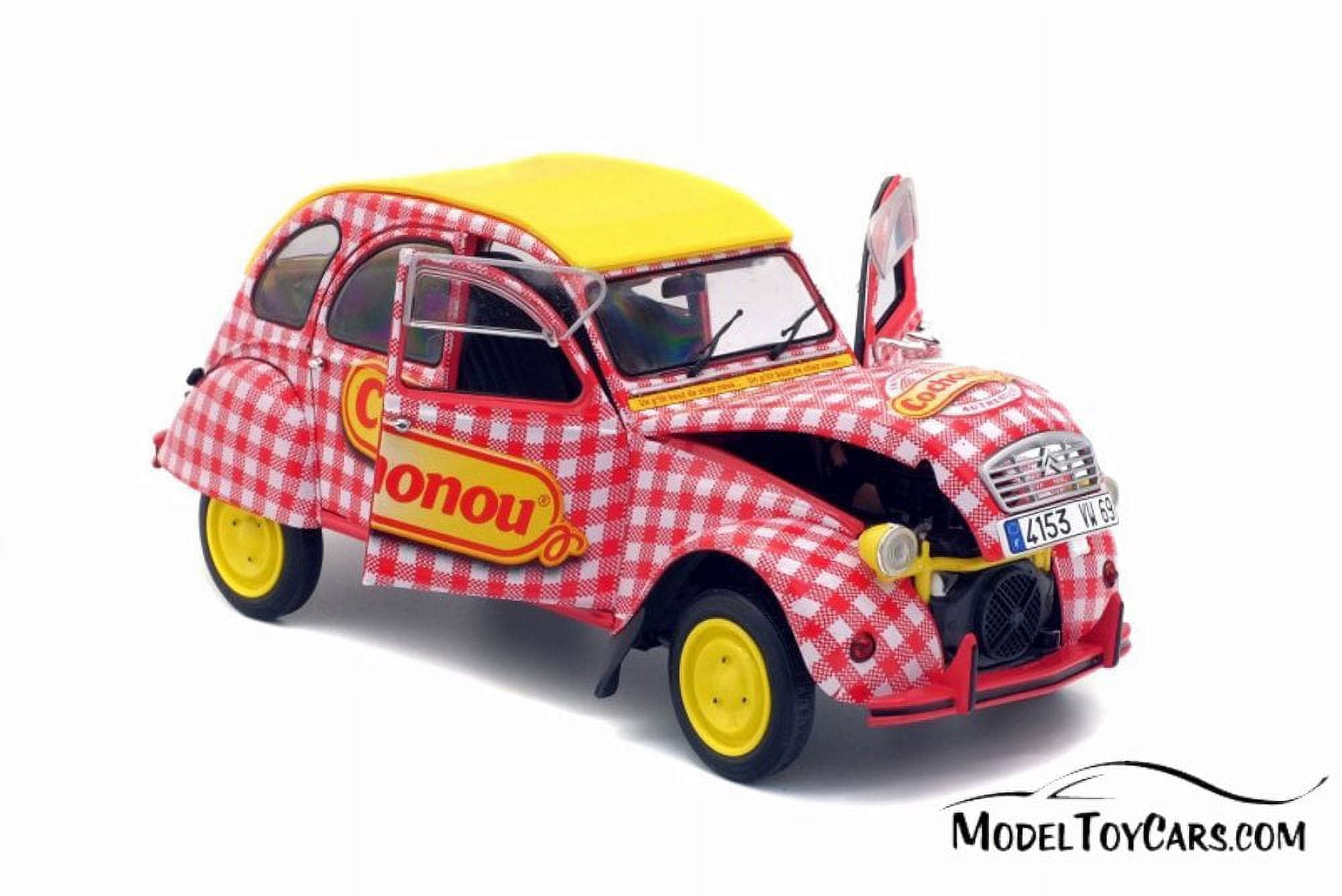Citroen 2CV6 Cochonou Tour de France, Red with Yellow - Solido S1850021 - 1/18 Scale Diecast Model Toy Car