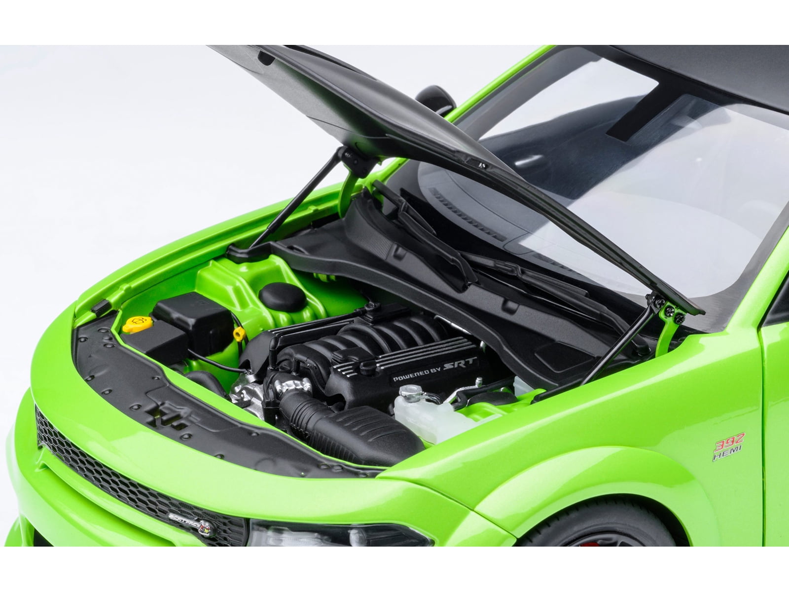 Dodge Charger Scat Pack Widebody Sublime Green with Matt Black Hood and Top 1/18 Car Model by Autoart
