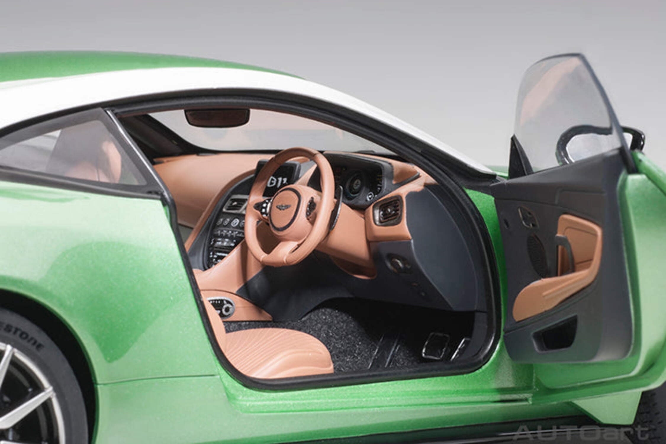Aston Martin DB11 RHD (Right Hand Drive) Apple Tree Green Metallic 1/18 Model Car by Autoart
