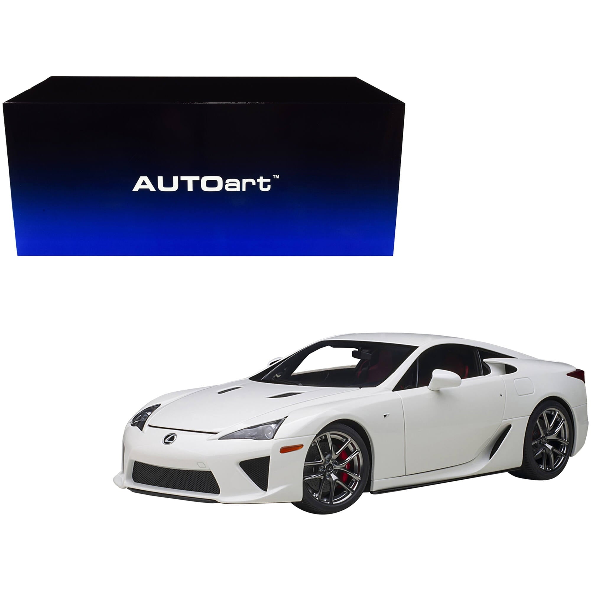 Lexus LFA Whitest White with Red and Black Interior 1/18 Model Car by Autoart