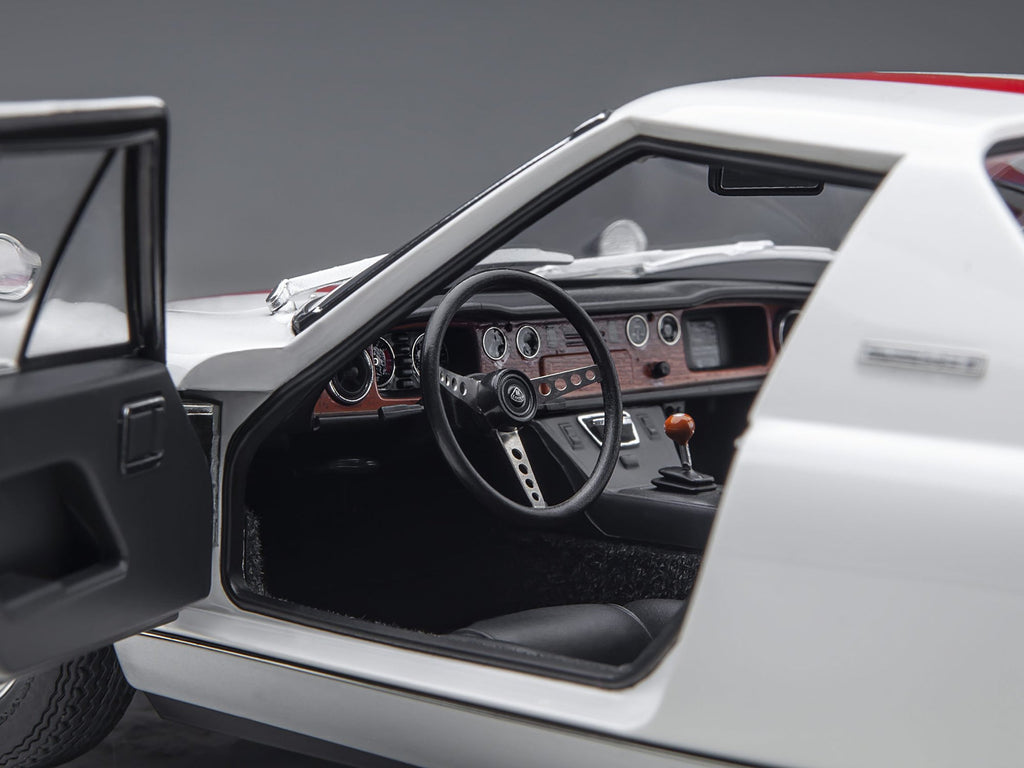 Lotus Europa Special White with Red Stripe and Graphics "The Circuit Wolf" 1/18 Model Car by Autoart