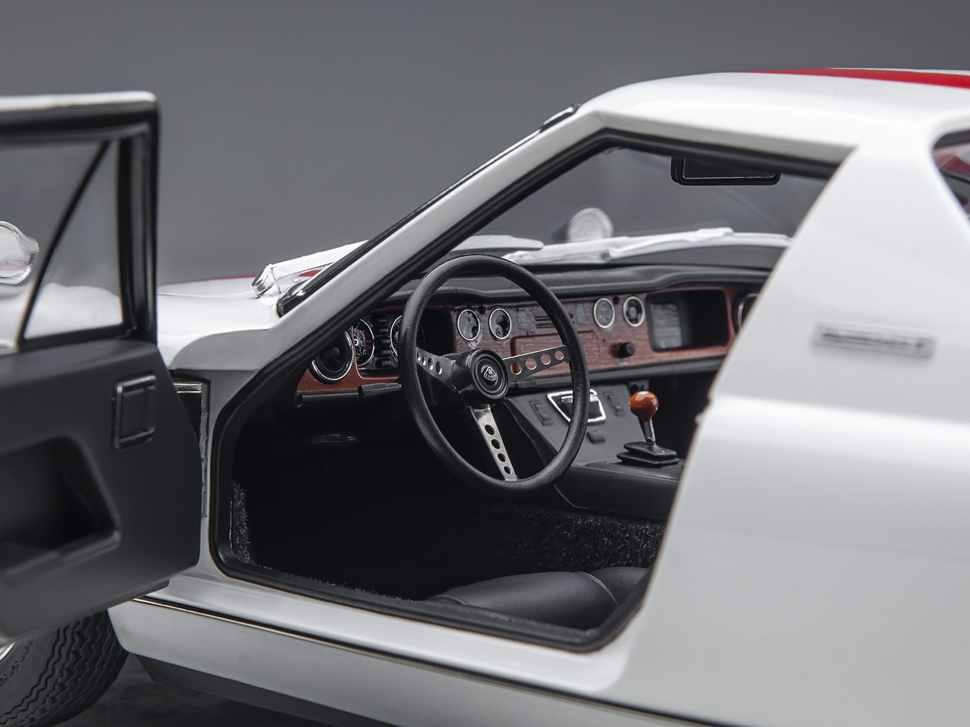 Lotus Europa Special White with Red Stripe and Graphics "The Circuit Wolf" 1/18 Model Car by Autoart