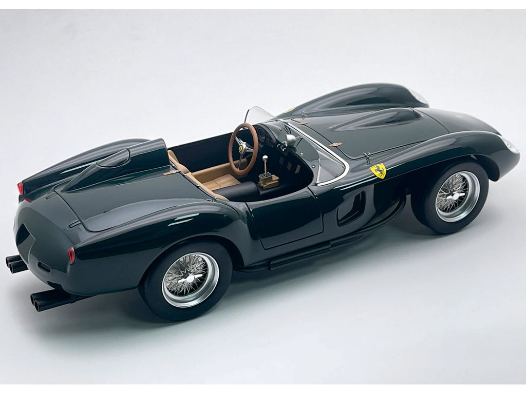 1958 Ferrari 250 TR Pontoon-Fender "Street Version" Green "Mythos Series" with Display Case 1/18 Model Car by Tecnomodel.