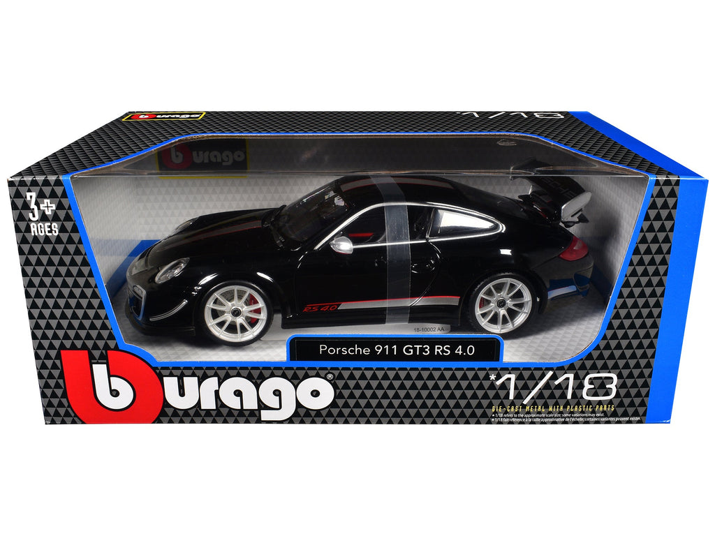 Porsche 911 GT3 RS 4.0 Black 1/18 Diecast Model Car by Bburago