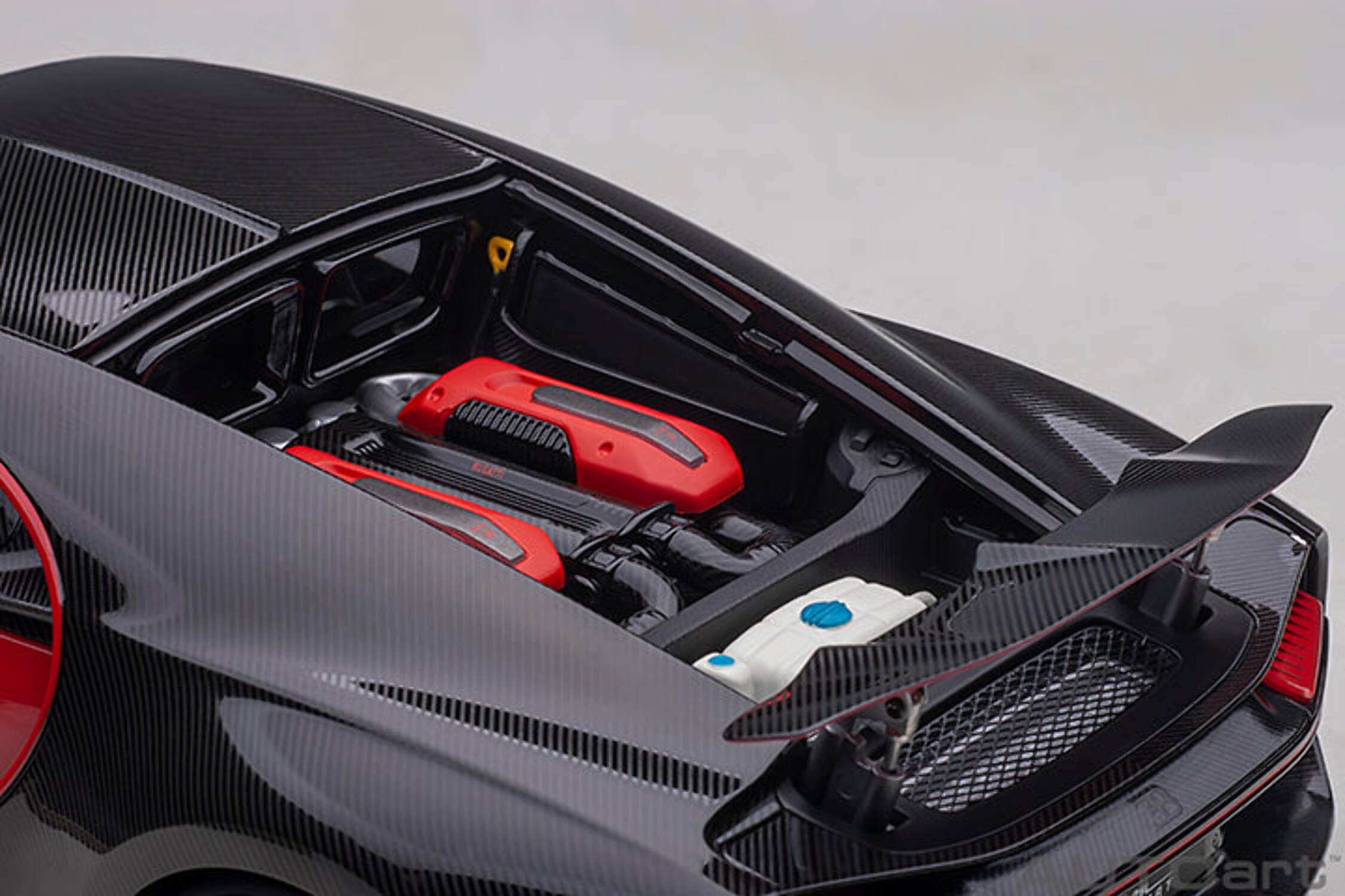 2019 Bugatti Chiron Sport Italian Red and Carbon Black 1/18 Model Car by Autoart