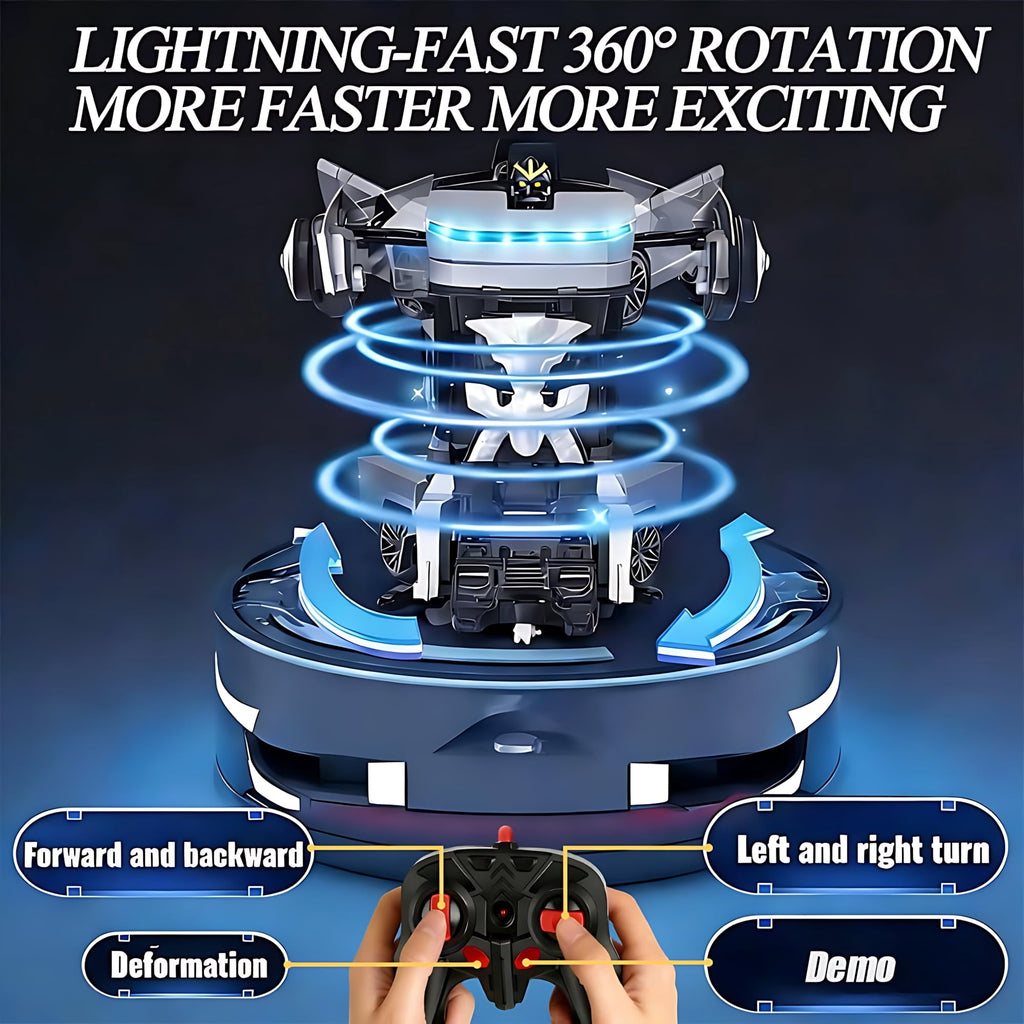 Spider Remote Controls Car, 1:18 Scale Transformer Robot Toy with 2.4GHz One-Button Deformation and 360° Rotation, RC Vehicle Gift for Boys Ages 3-12