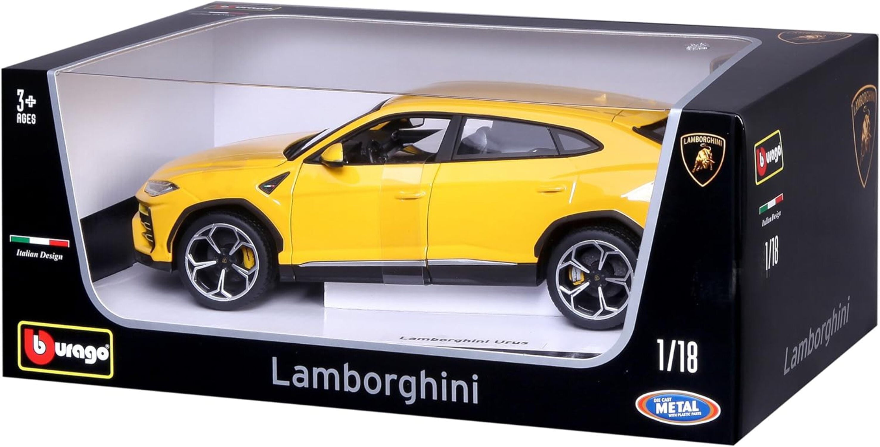 Bburago 11042y 1-18 Lamborghini Urus Diecast Model Car, Yellow