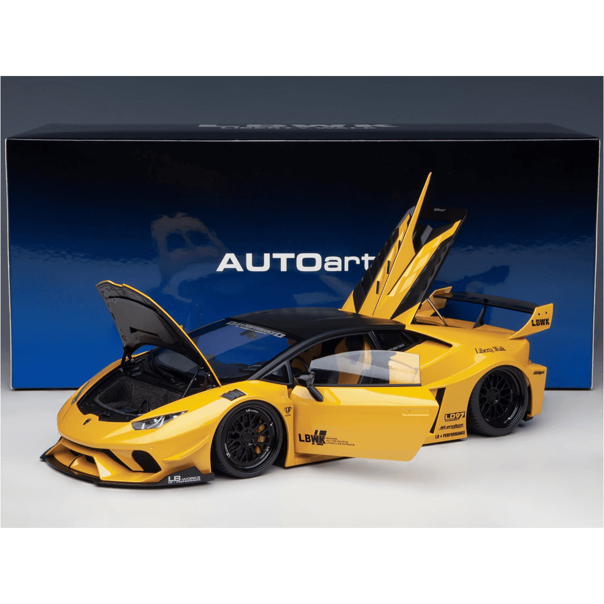 AUTOart Lamborghini Huracan GT Liberty Walk LB Silhouette Works Yellow Metallic 1:18