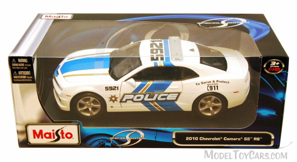 Chevy Camaro SS RS Police Car, White - Maisto 31161 - 1/18 Scale Diecast Model Toy Car