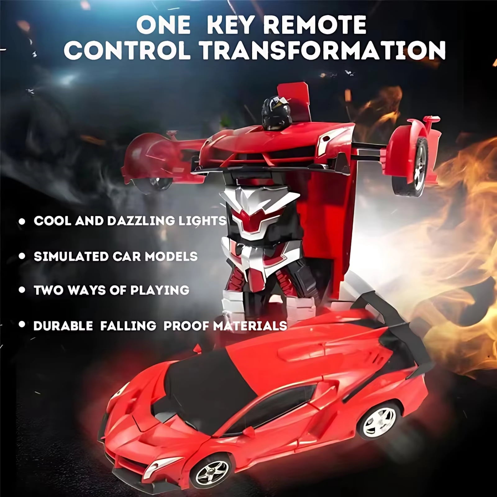 Unbranded Remote Control Robot Car, 2-in-1 Transformable Racing Vehicle with 360 Degree Rotation, Stem Educational Toy Gift for Boys