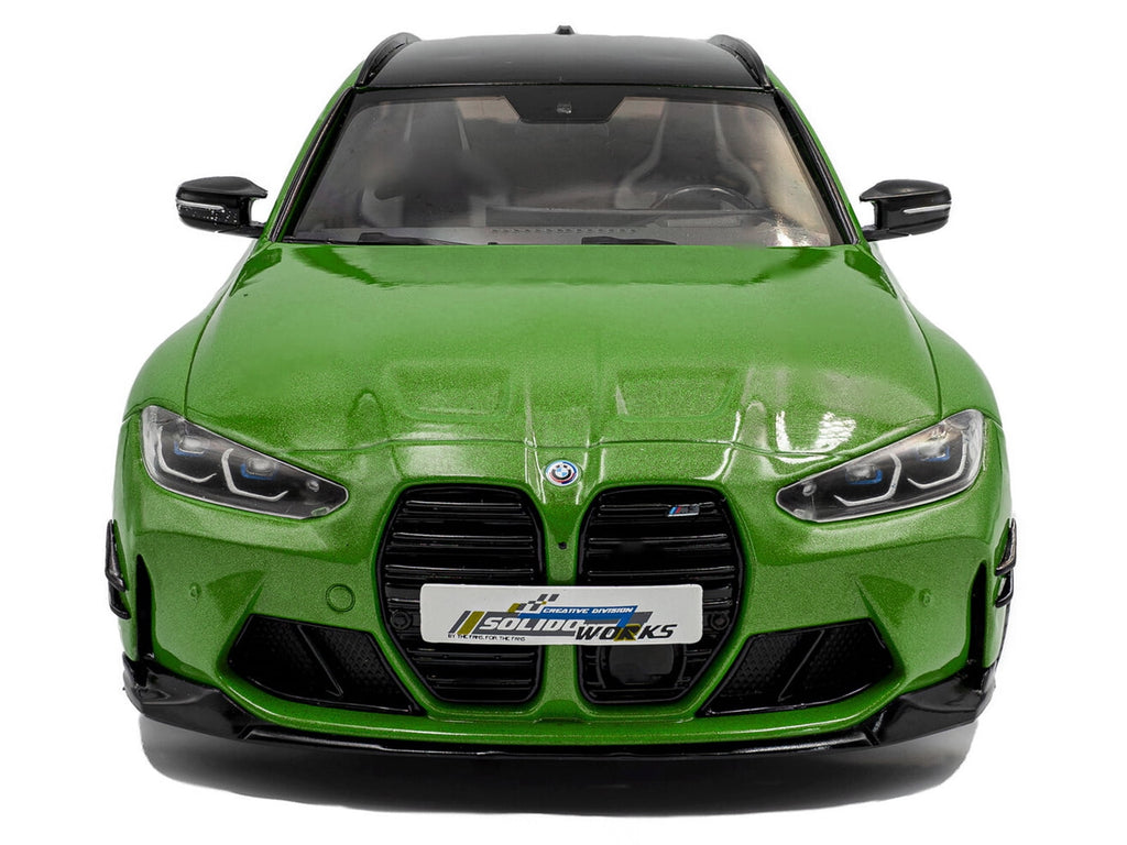 2024 BMW M3 Competition M xDrive Touring Green Metallic with Black Top 1/18 Diecast Model Car by Solido