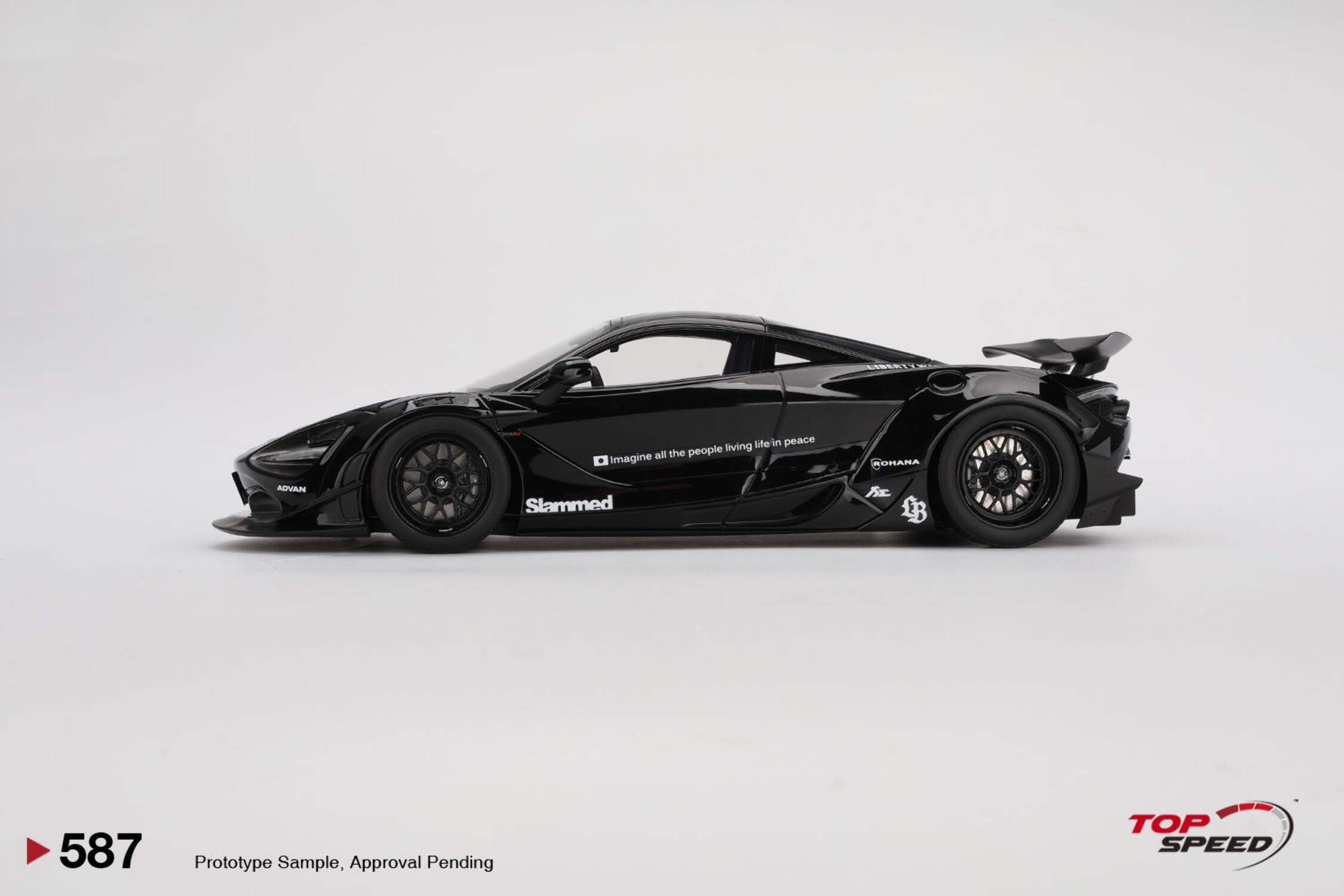 McLaren 720S "LB-Works" Black "Tokyo Auto Salon 2024" 1/18 Model Car by Top Speed