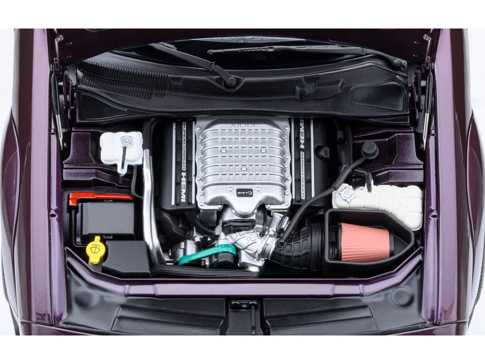 2022 Dodge Challenger SRT Jailbreak Hellraisin Purple with White Stripes 1/18 Model Car by Autoart